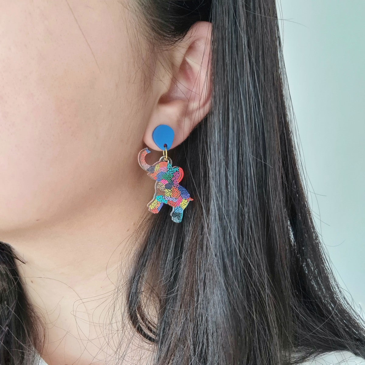 Elephant Dot Art Earrings