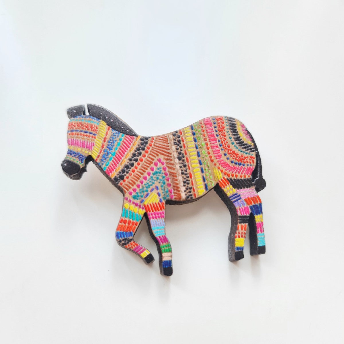 Zebra Dot Art Brooch