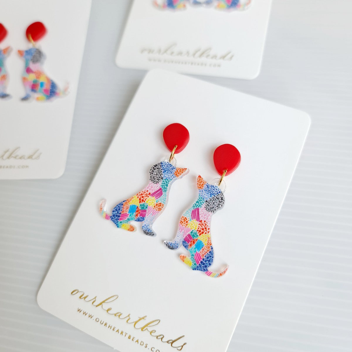 Dog Dot Art Earrings