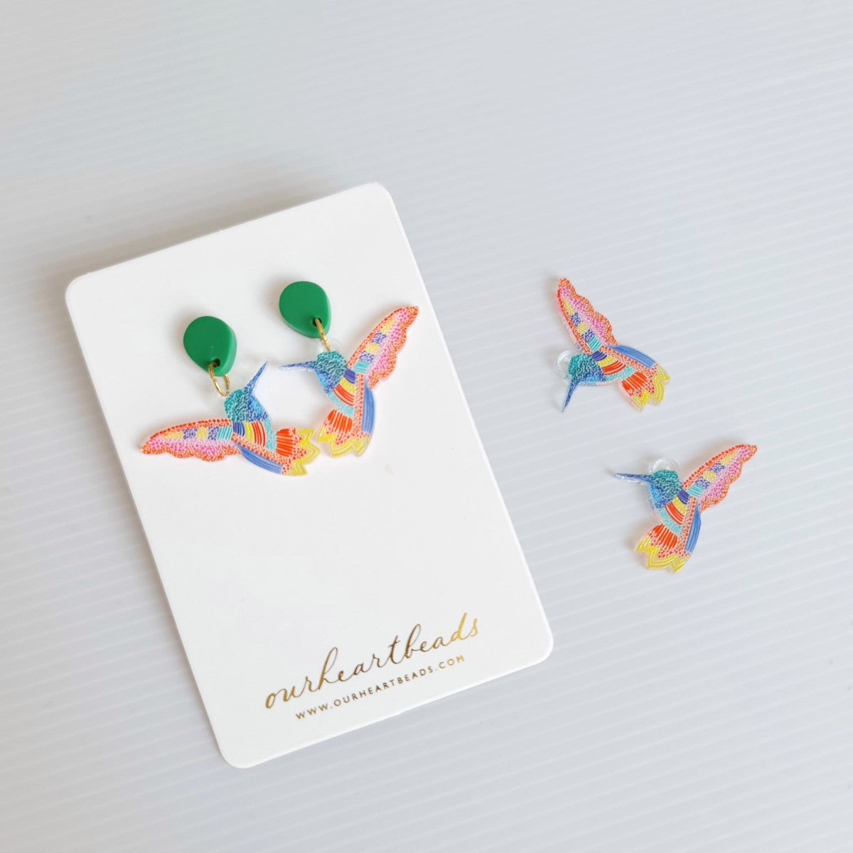 Hummingbird Dot Art Earrings