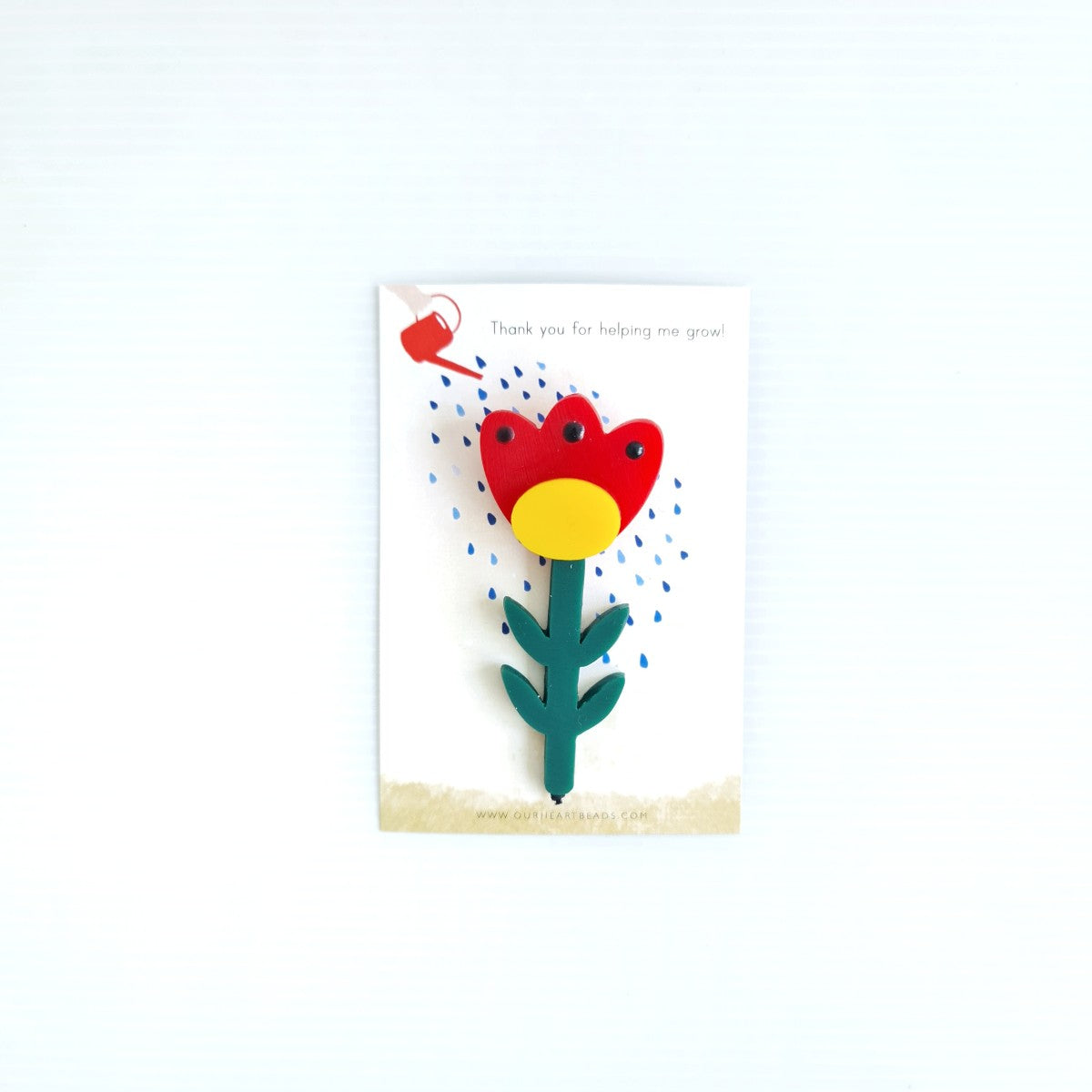 Tulpa Red Flower Brooch