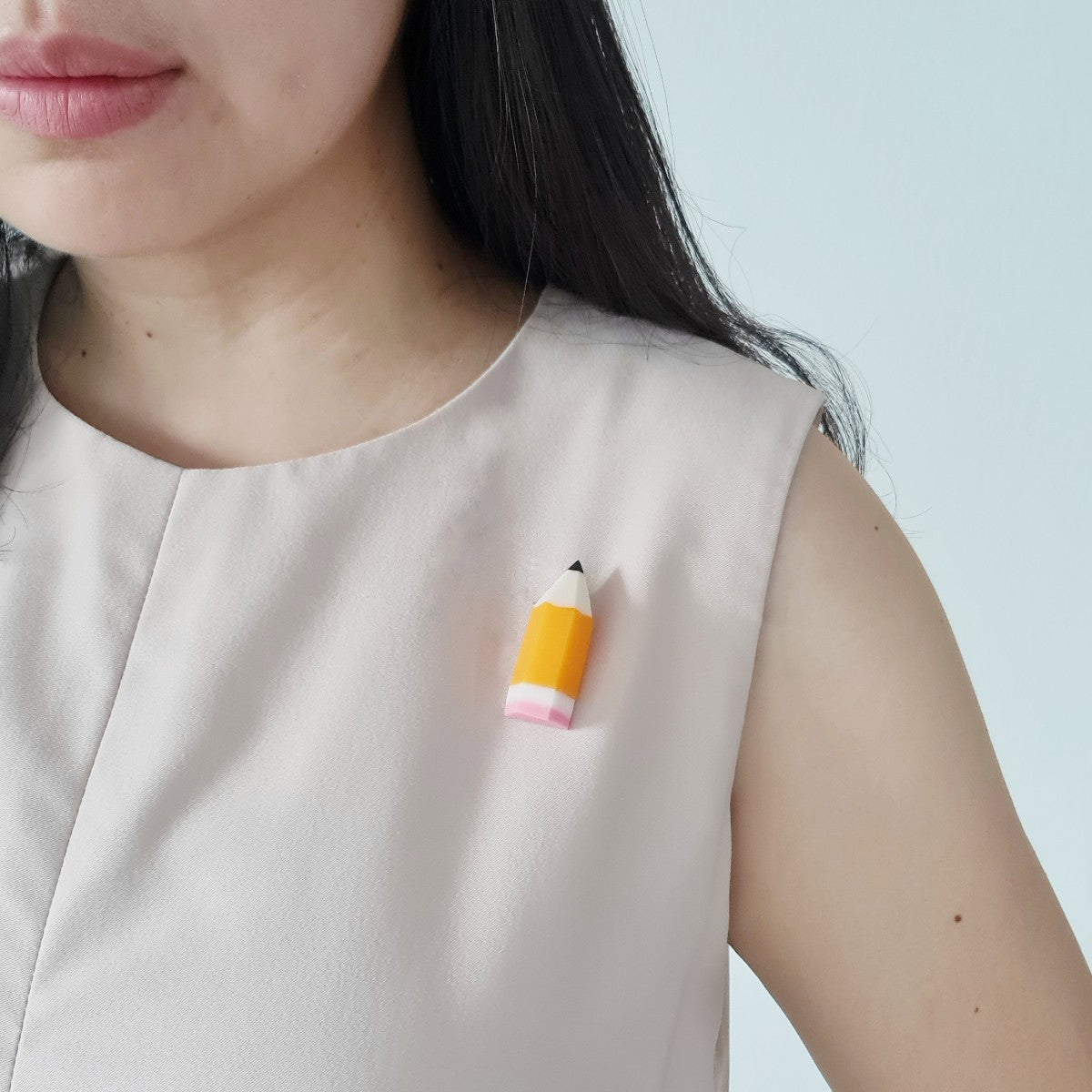 Yellow Pencil Brooch