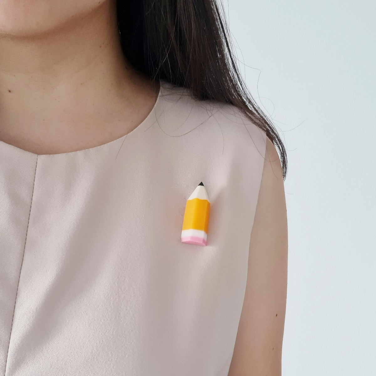 Yellow Pencil Brooch