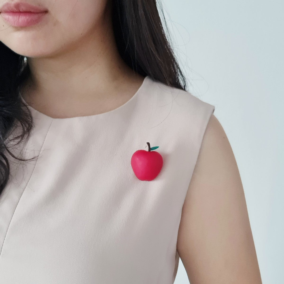 Red Apple Brooch