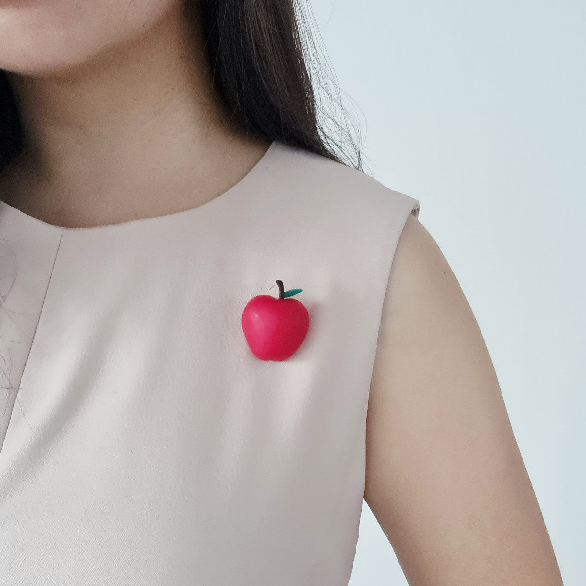 Red Apple Brooch