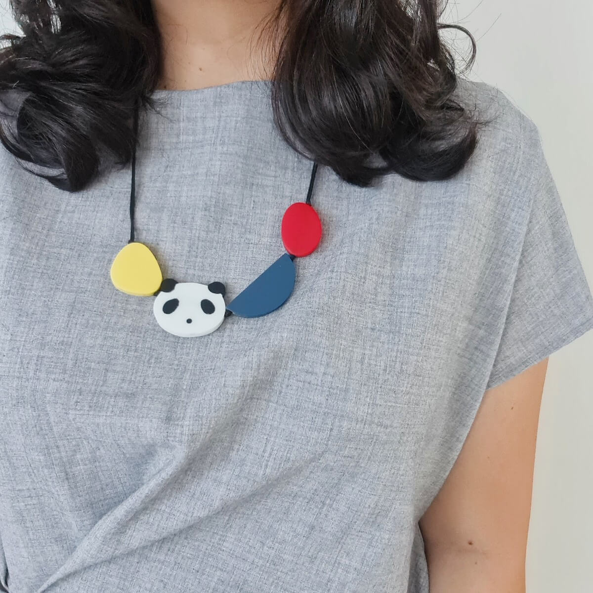 Panda Geometric Winter Necklace
