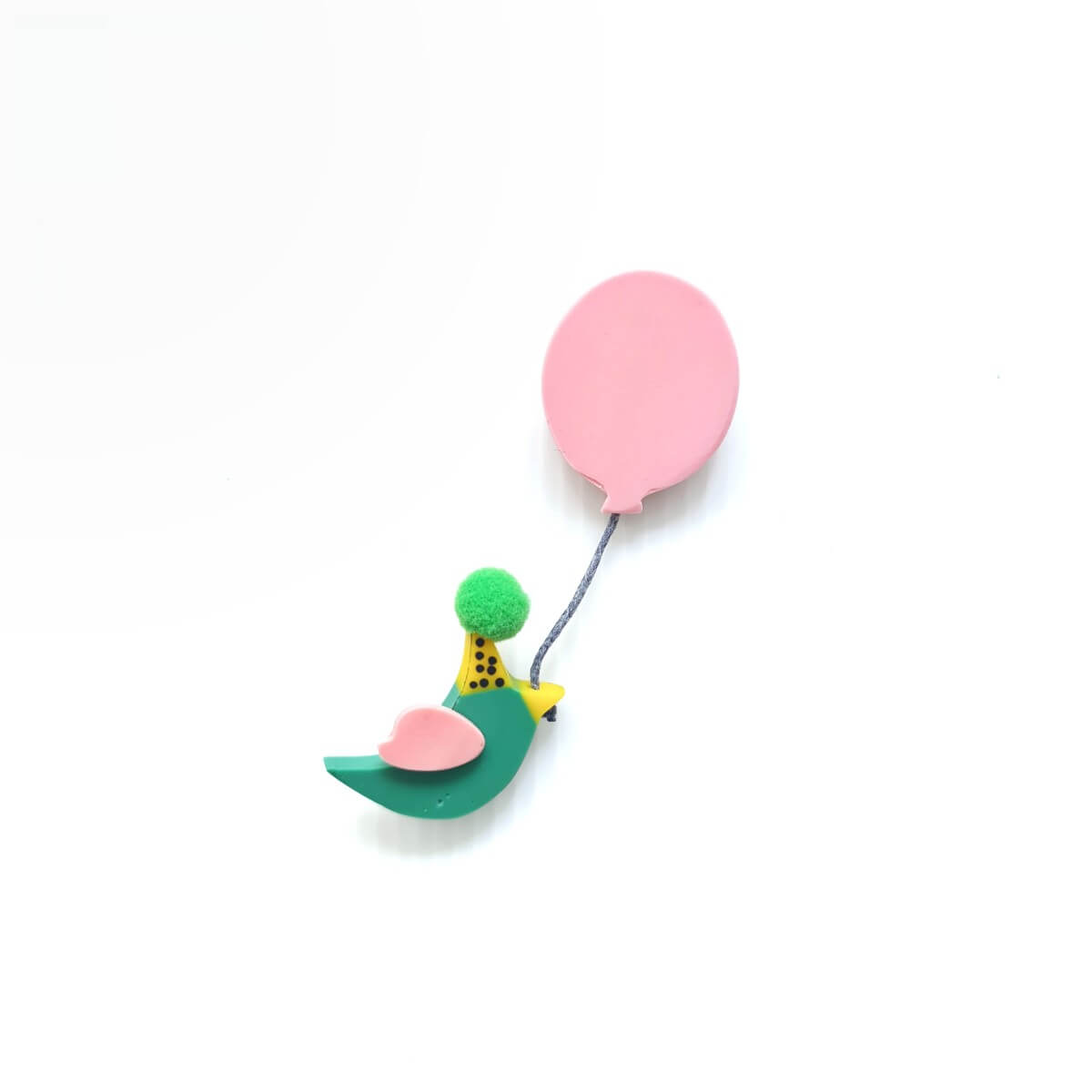 Bird and Balloon Party Hat Brooch