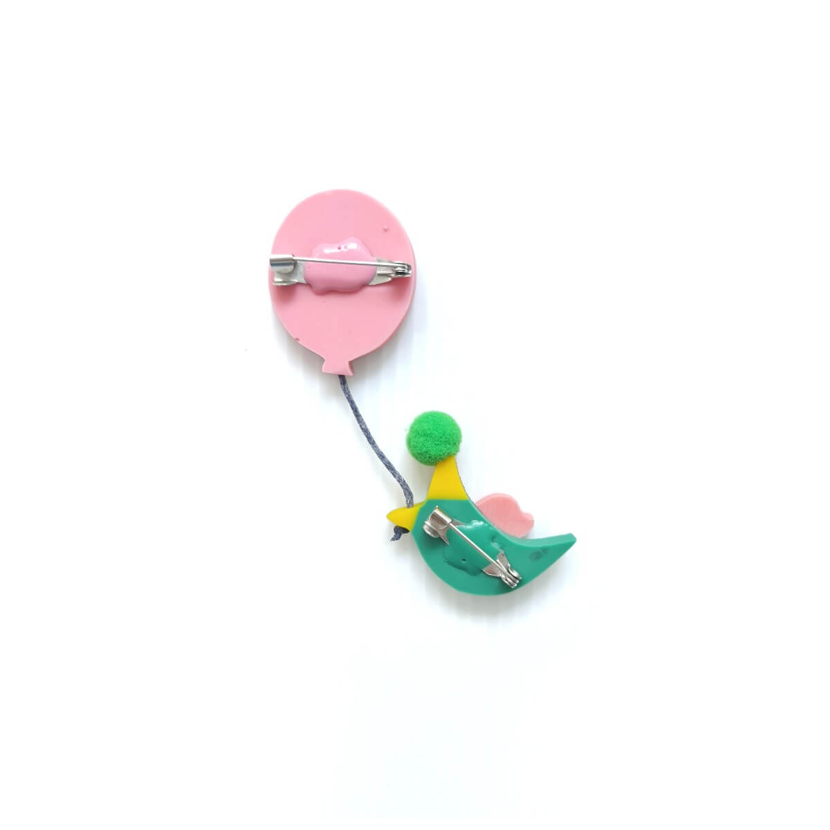 Bird and Balloon Party Hat Brooch