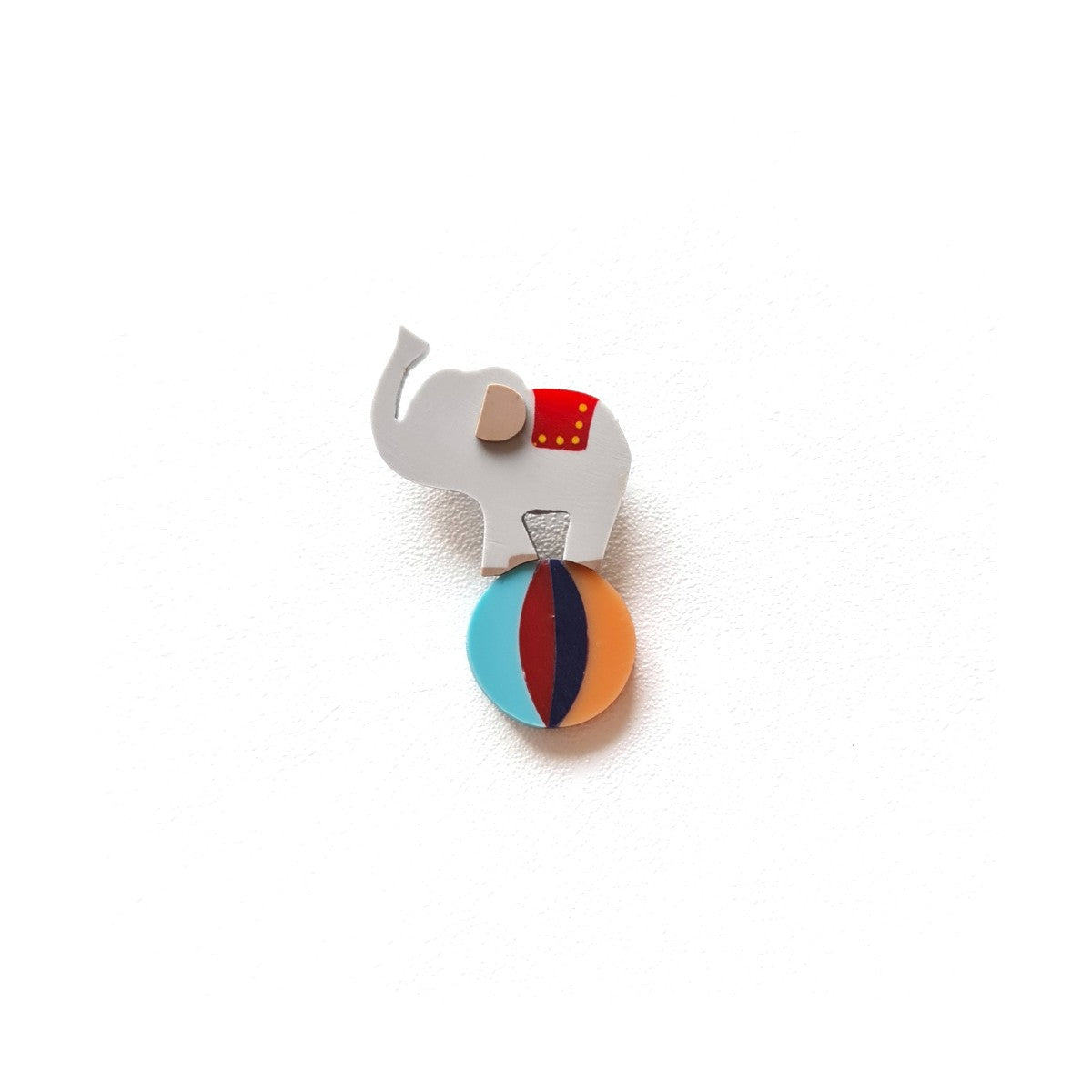 Circus Elephant Grey Brooch