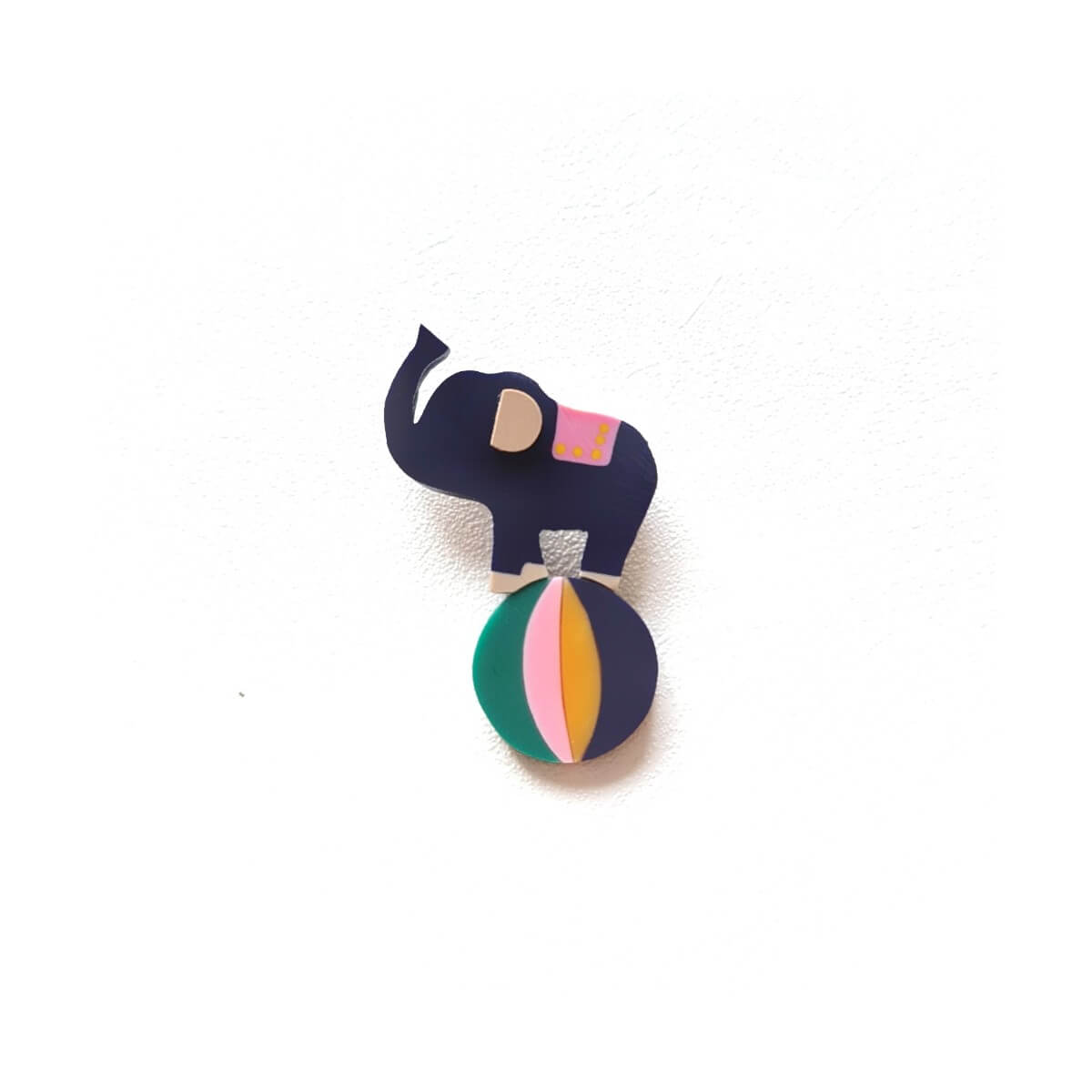 Circus Elephant Navy Brooch