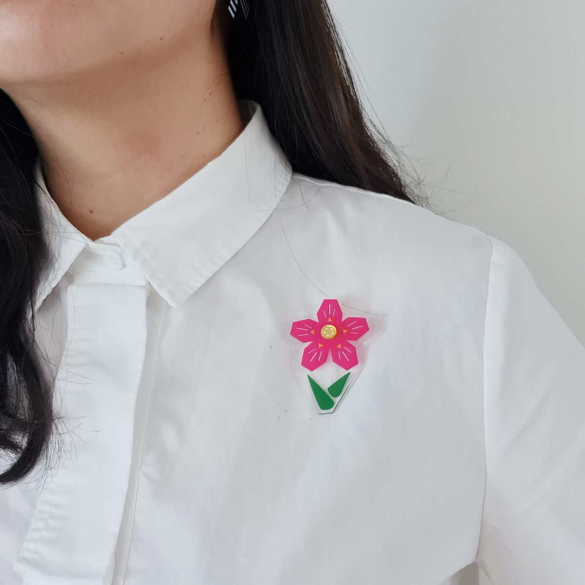 Pink Violet Flower Brooch