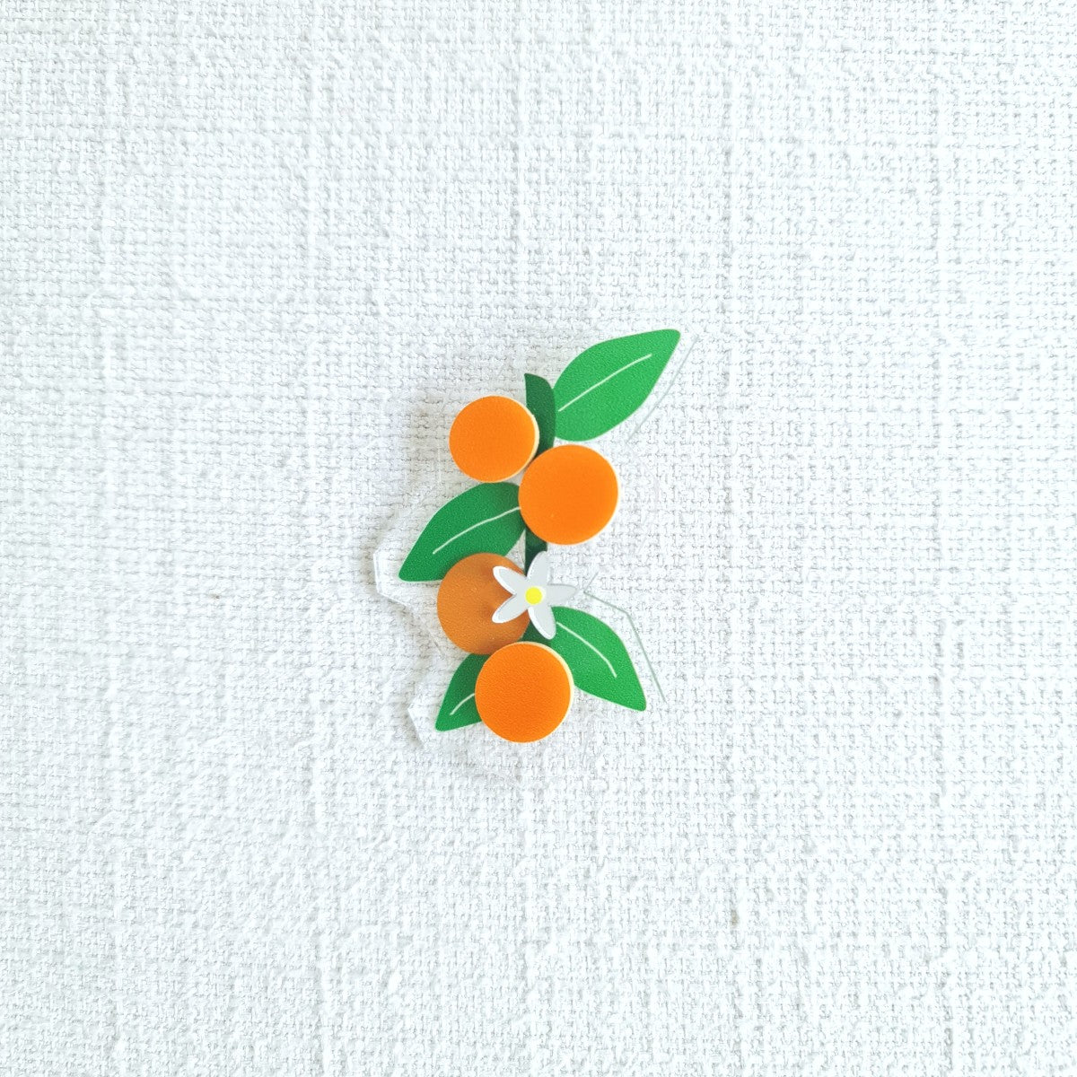 Mandarin Orange on the Vine Brooch