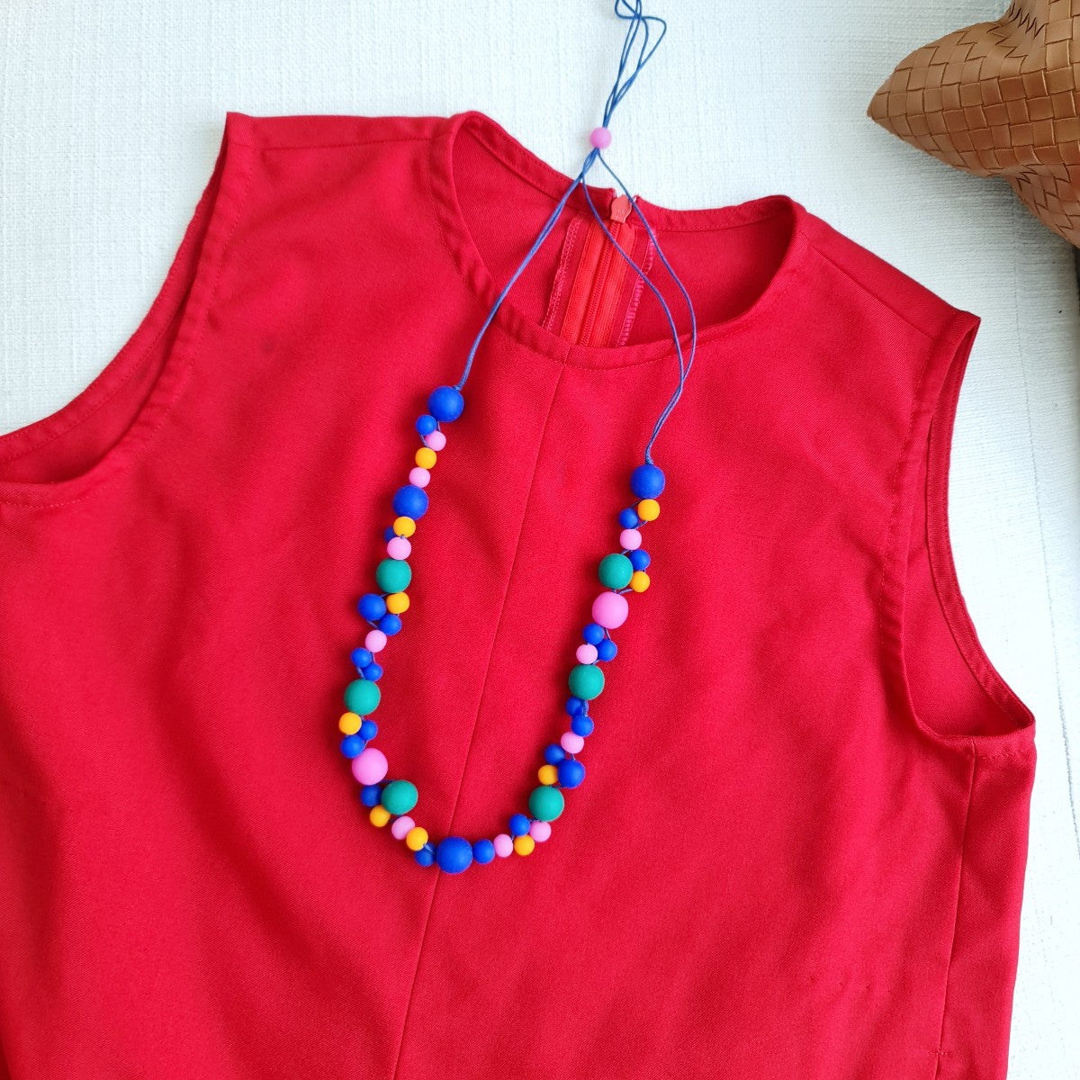 Alaia Blue Pink Orange Necklace