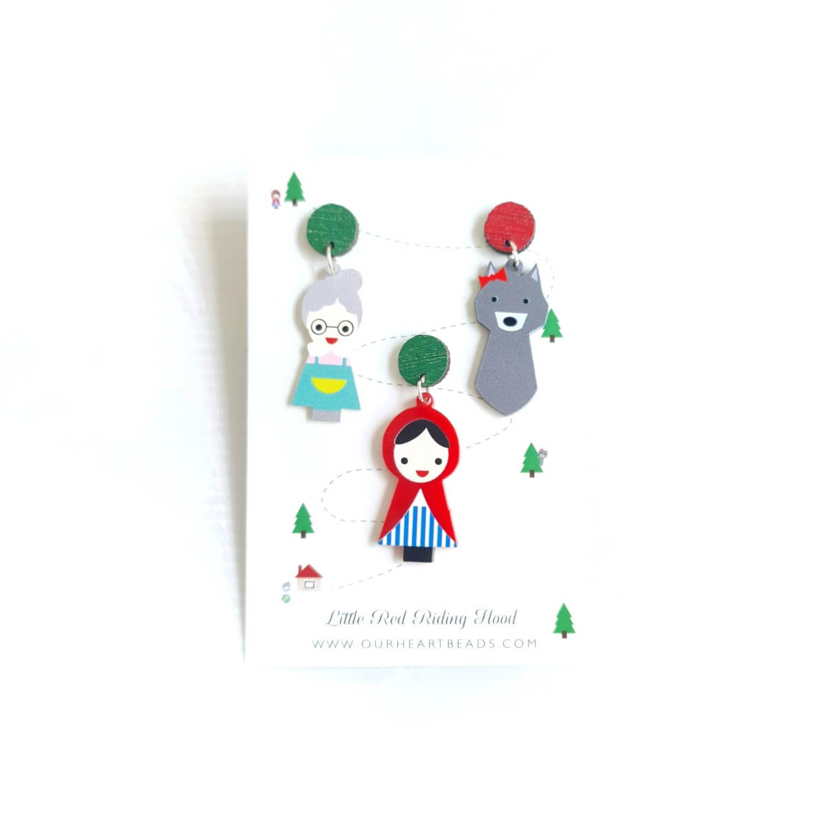 Little Red Riding Hood Earrings Set