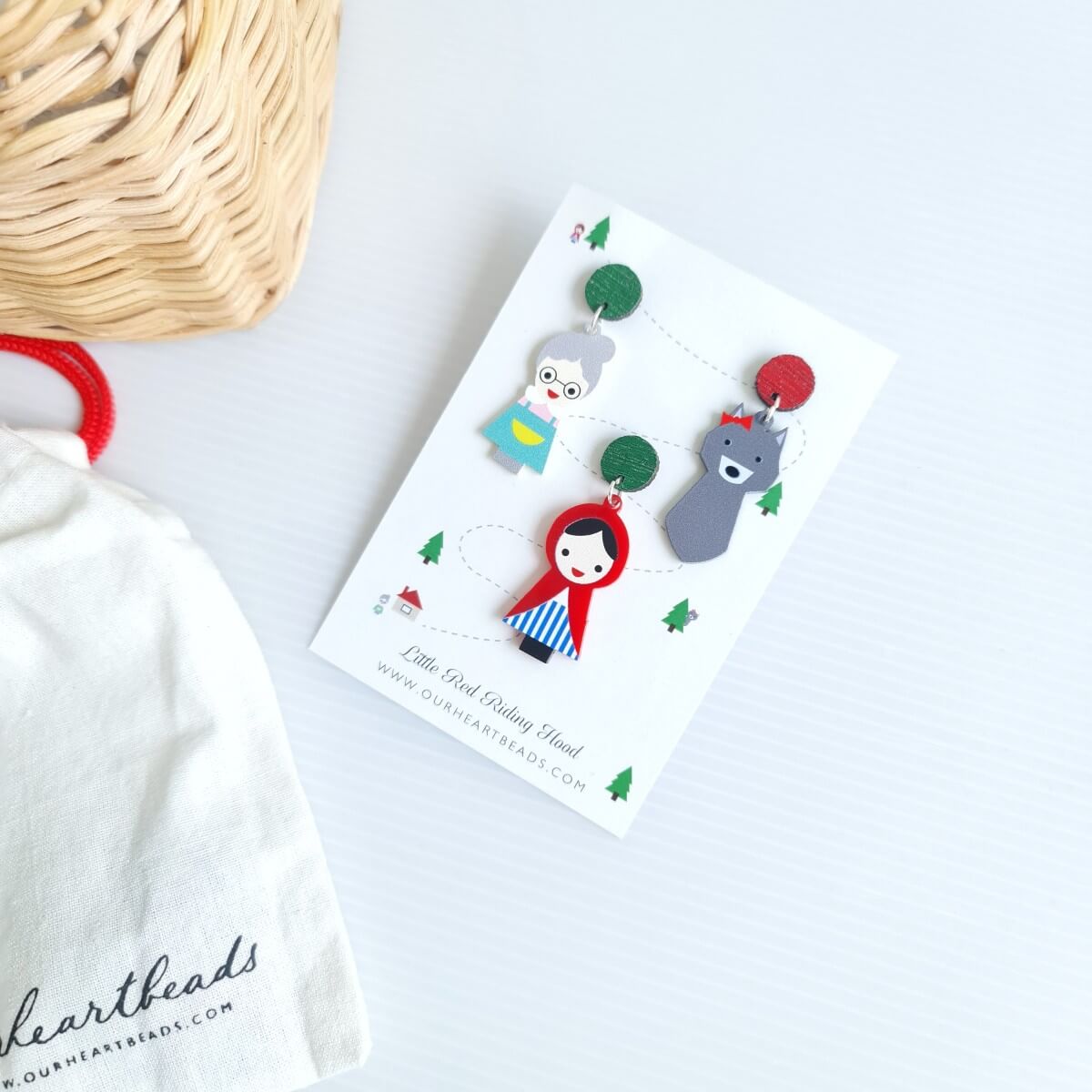 Little Red Riding Hood Earrings Set