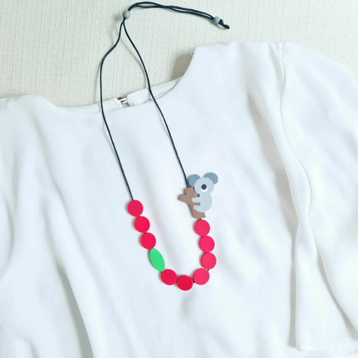 Koala Circle Red Necklace