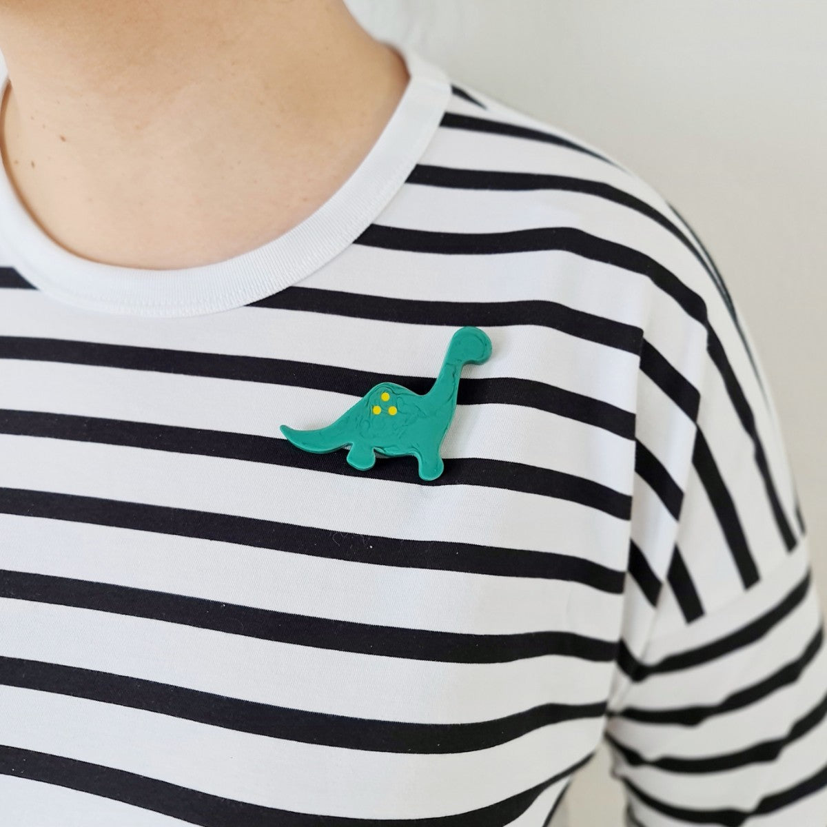 Brontosaurus Green Dinosaur Brooch