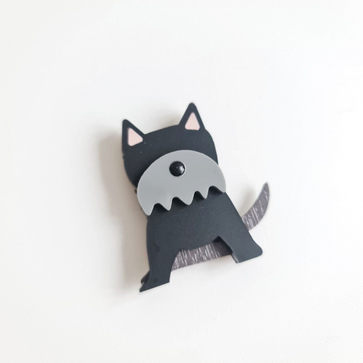 Schnauzer Dark Grey Dog Brooch