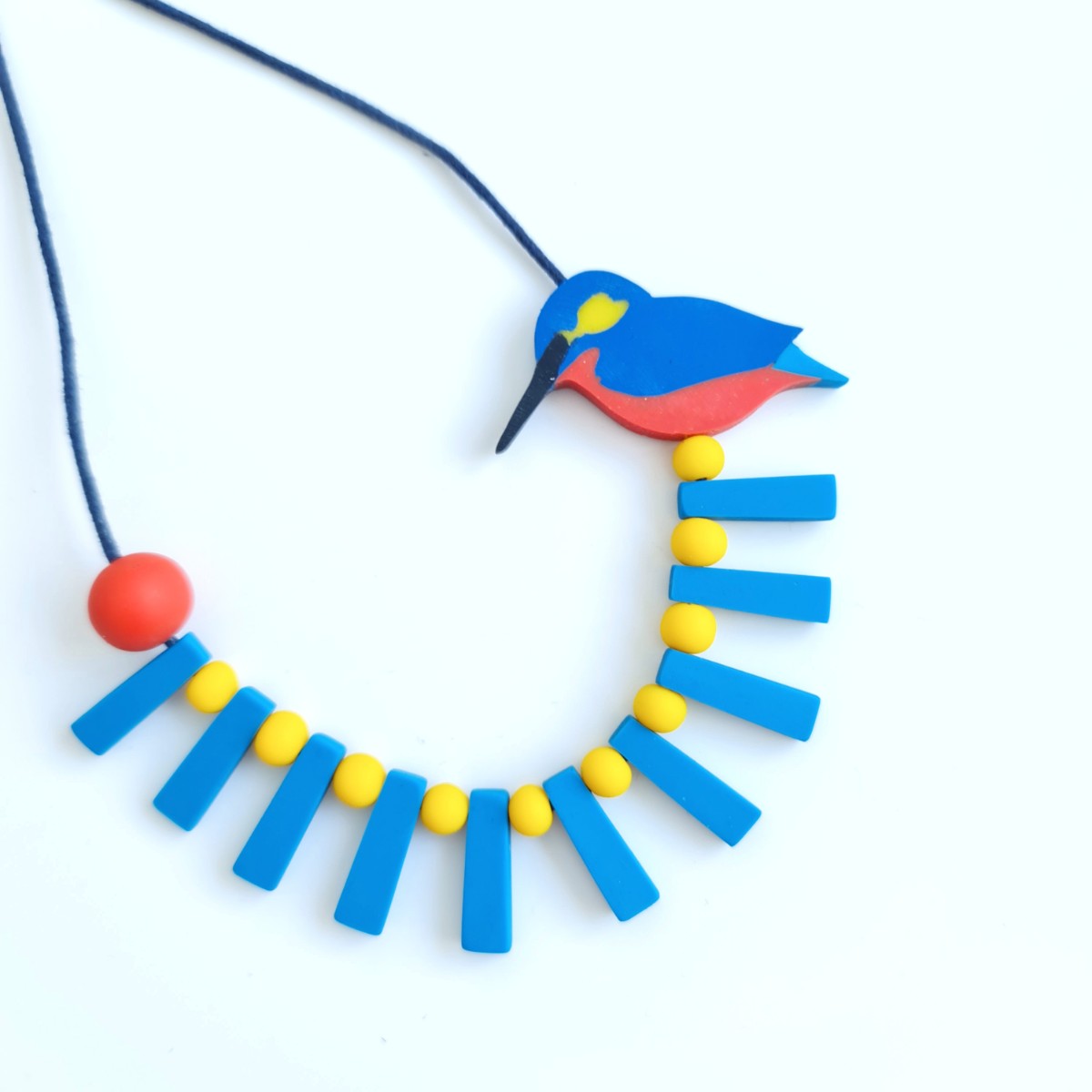 Kingfisher Blue Bird Necklace