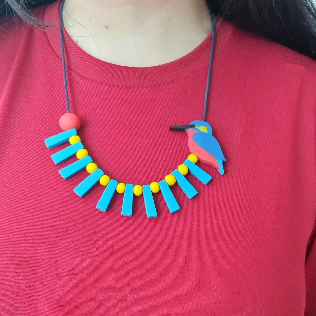 Kingfisher Blue Bird Necklace