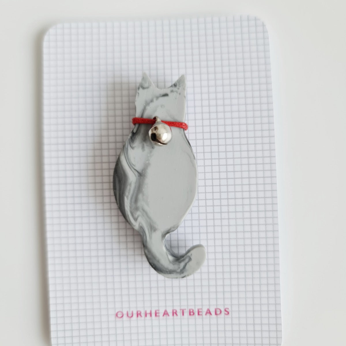 Grey Cat Brooch