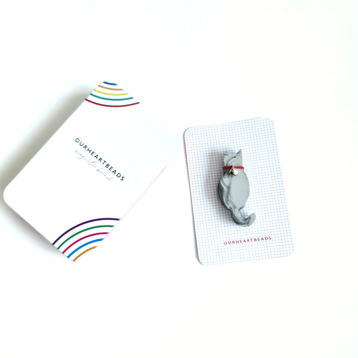 Grey Cat Brooch
