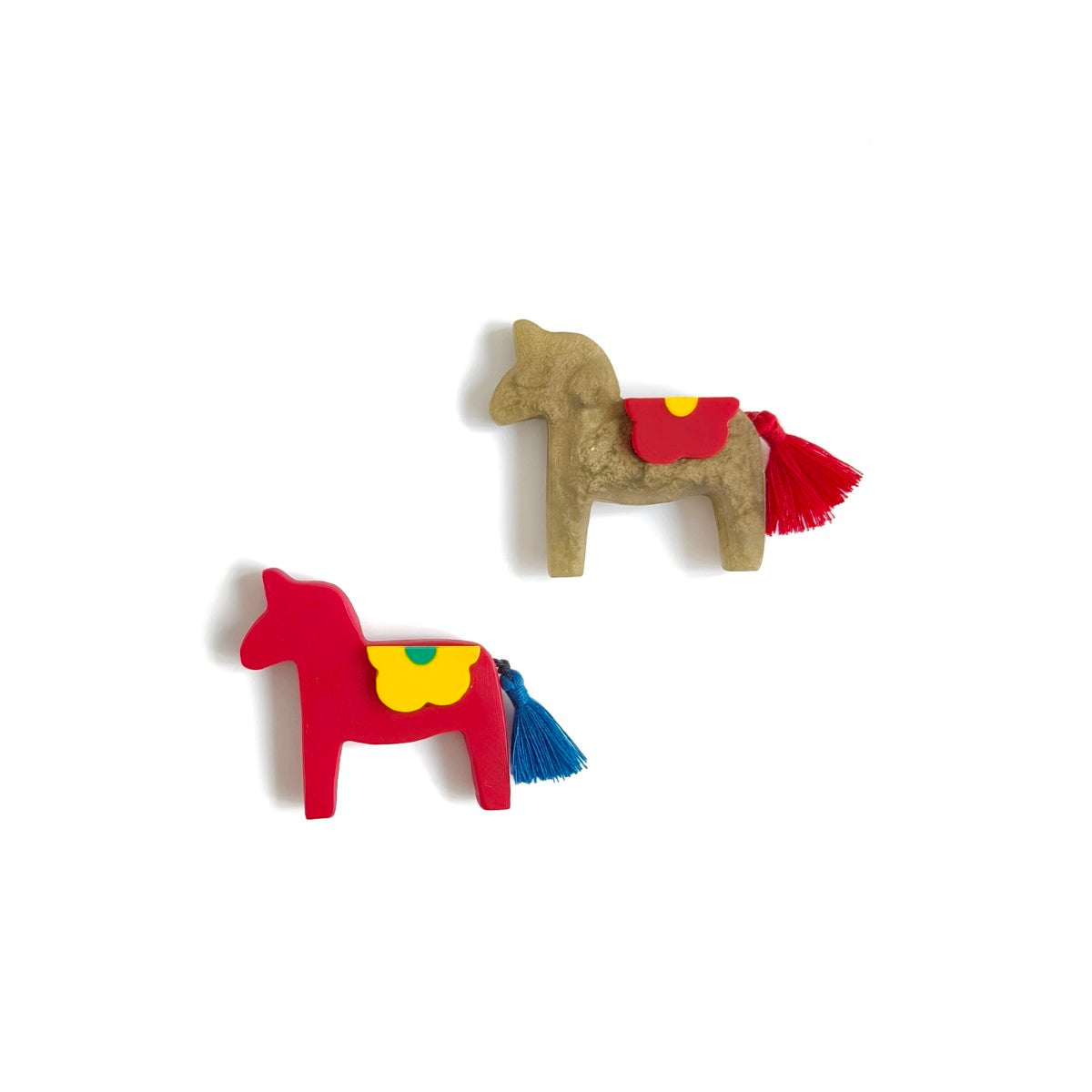 Horse Flower Gold Brooch