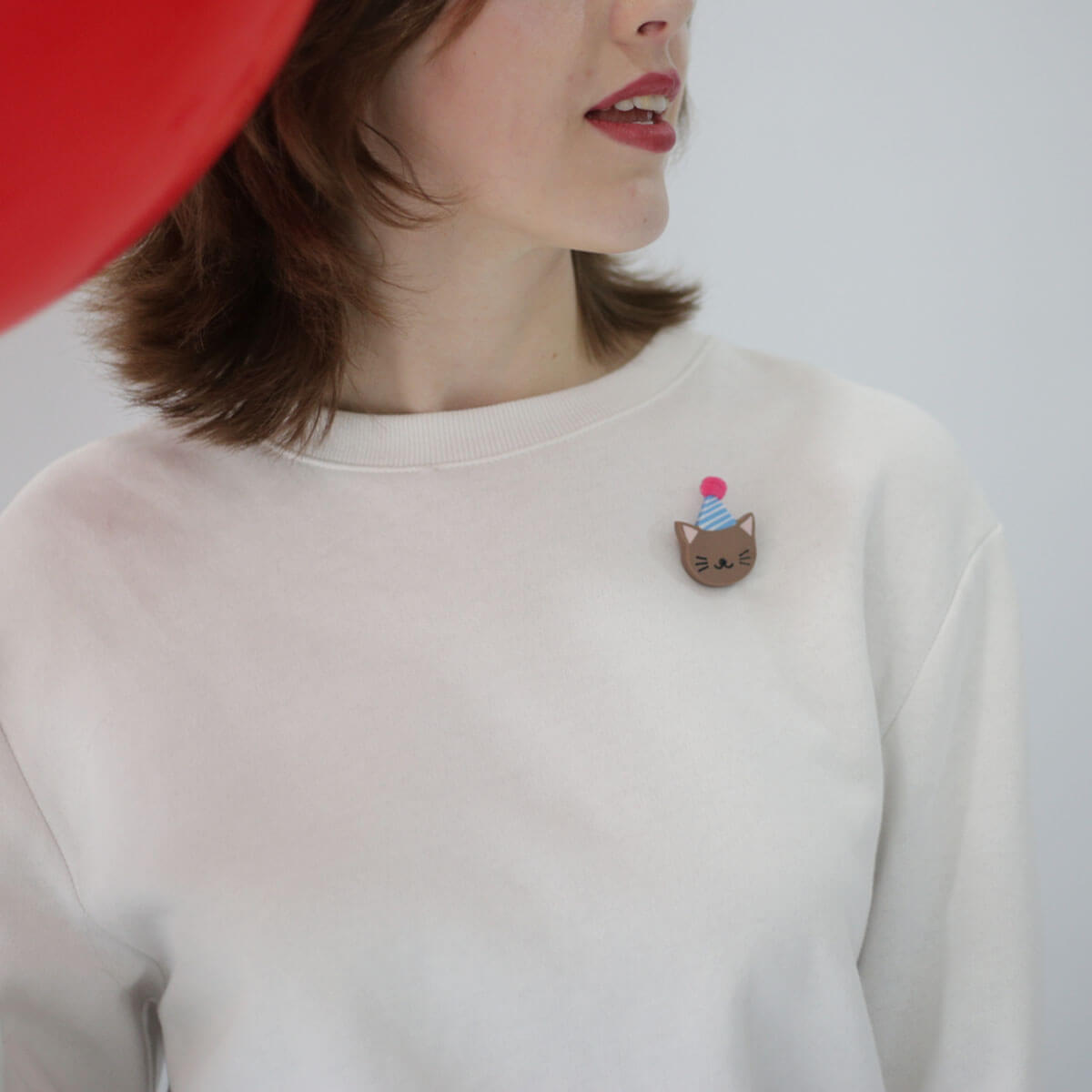 Cat Party Hat Brooch