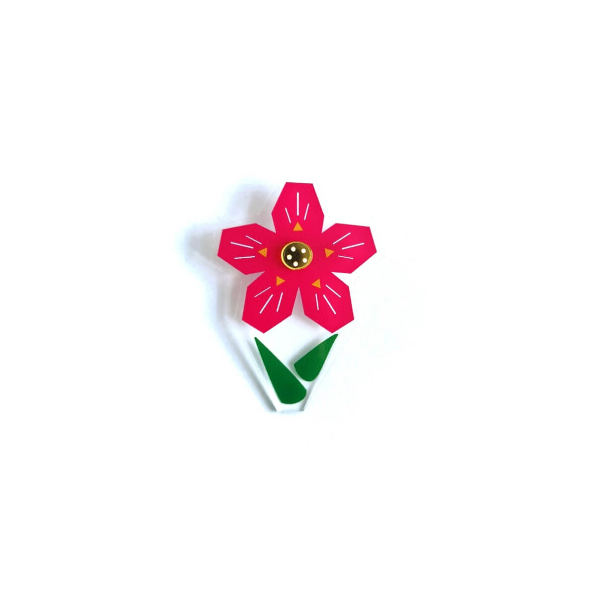 Pink Violet Flower Brooch