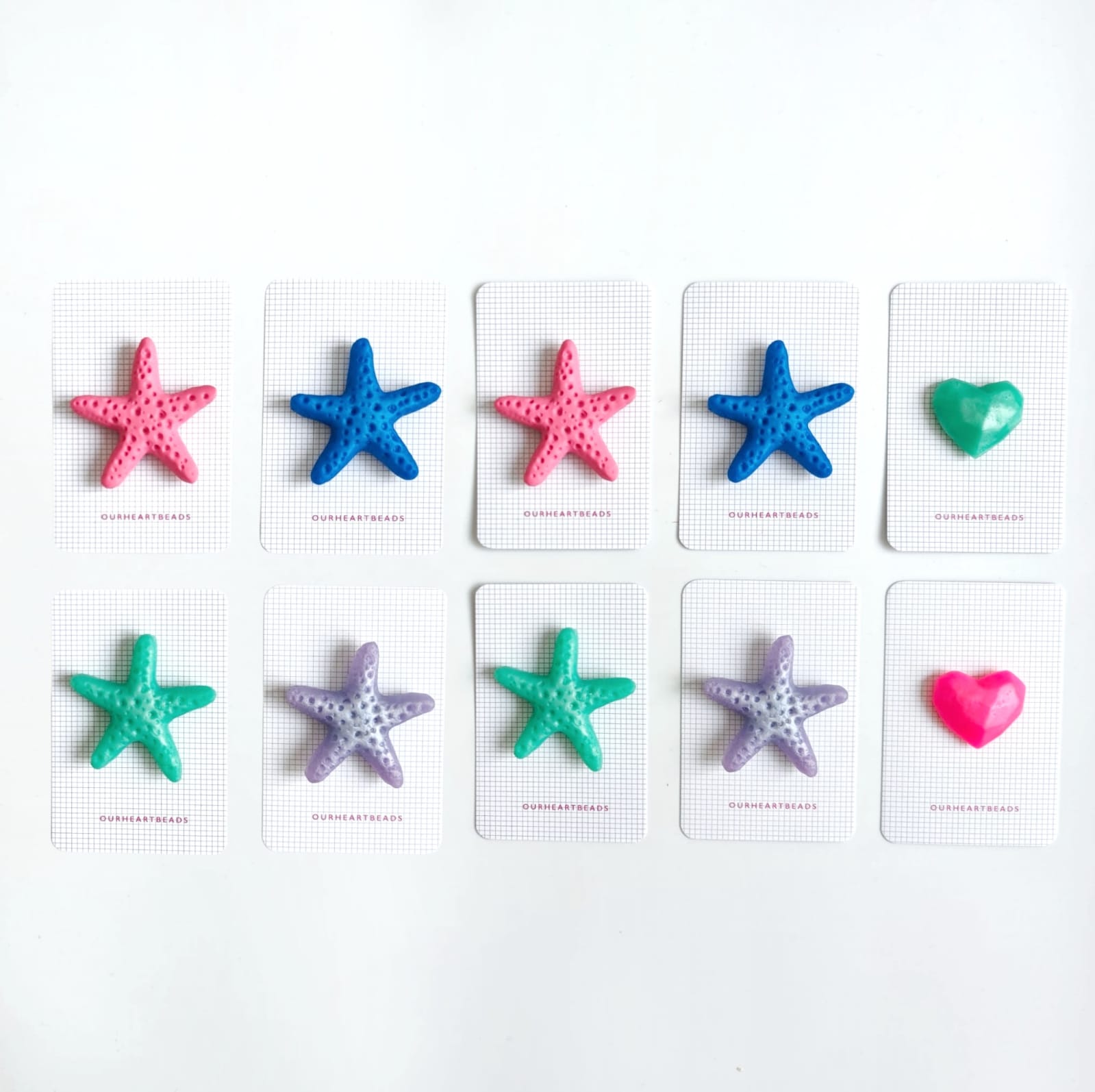 Bundle of 10 - Teachers' Day Starfish and Heart Brooch