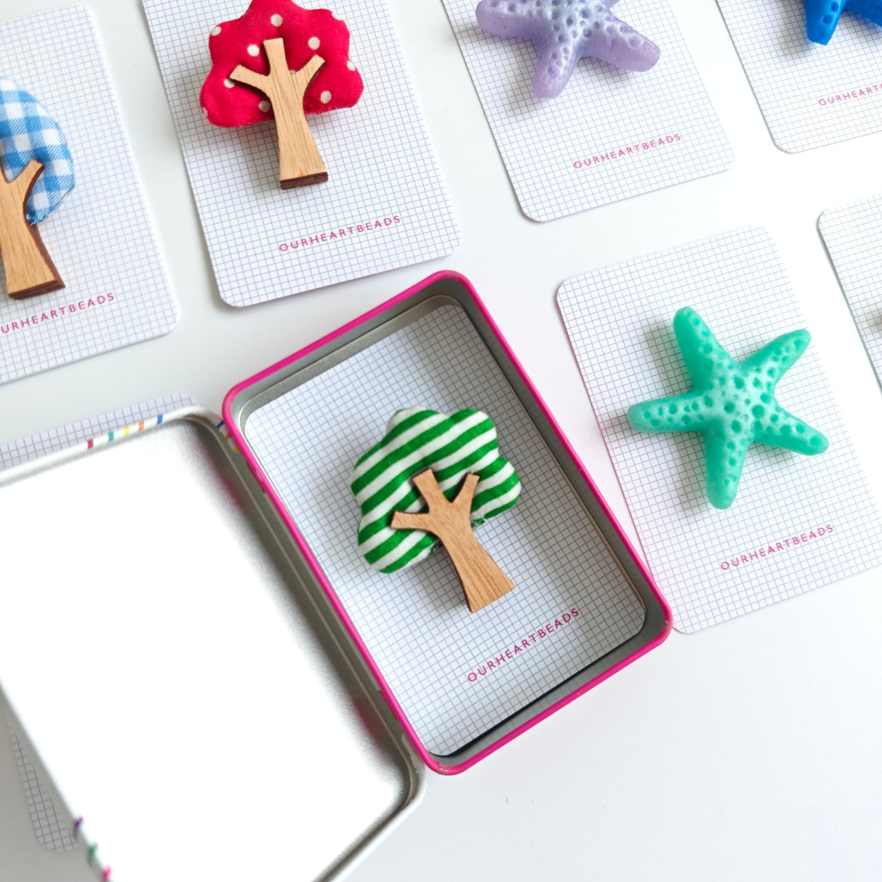 Bundle of 10 - Teachers' Day Tree and Starfish Brooches