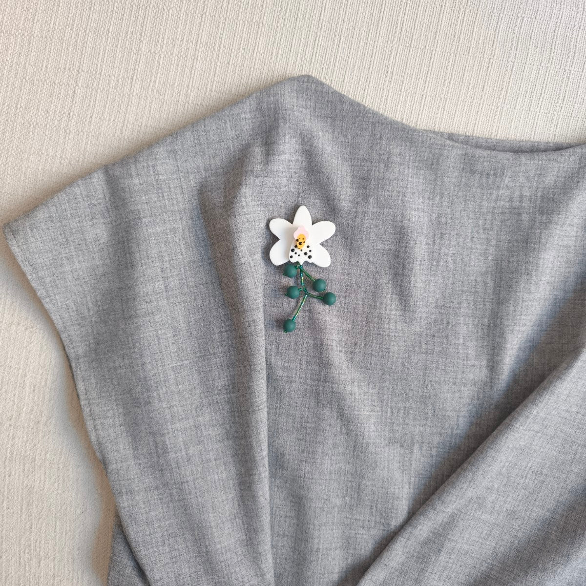 Orchid White Brooch