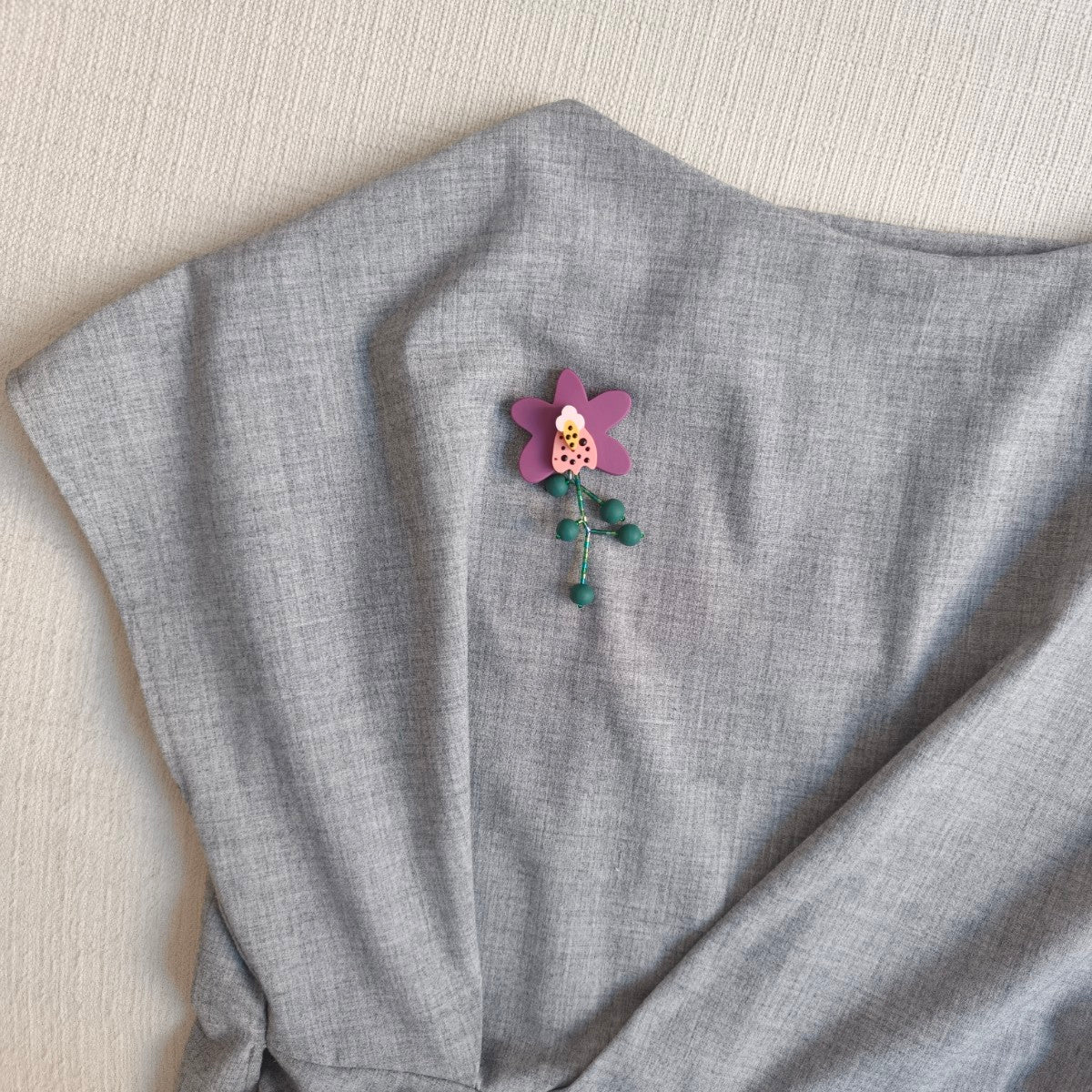Orchid Purple Brooch