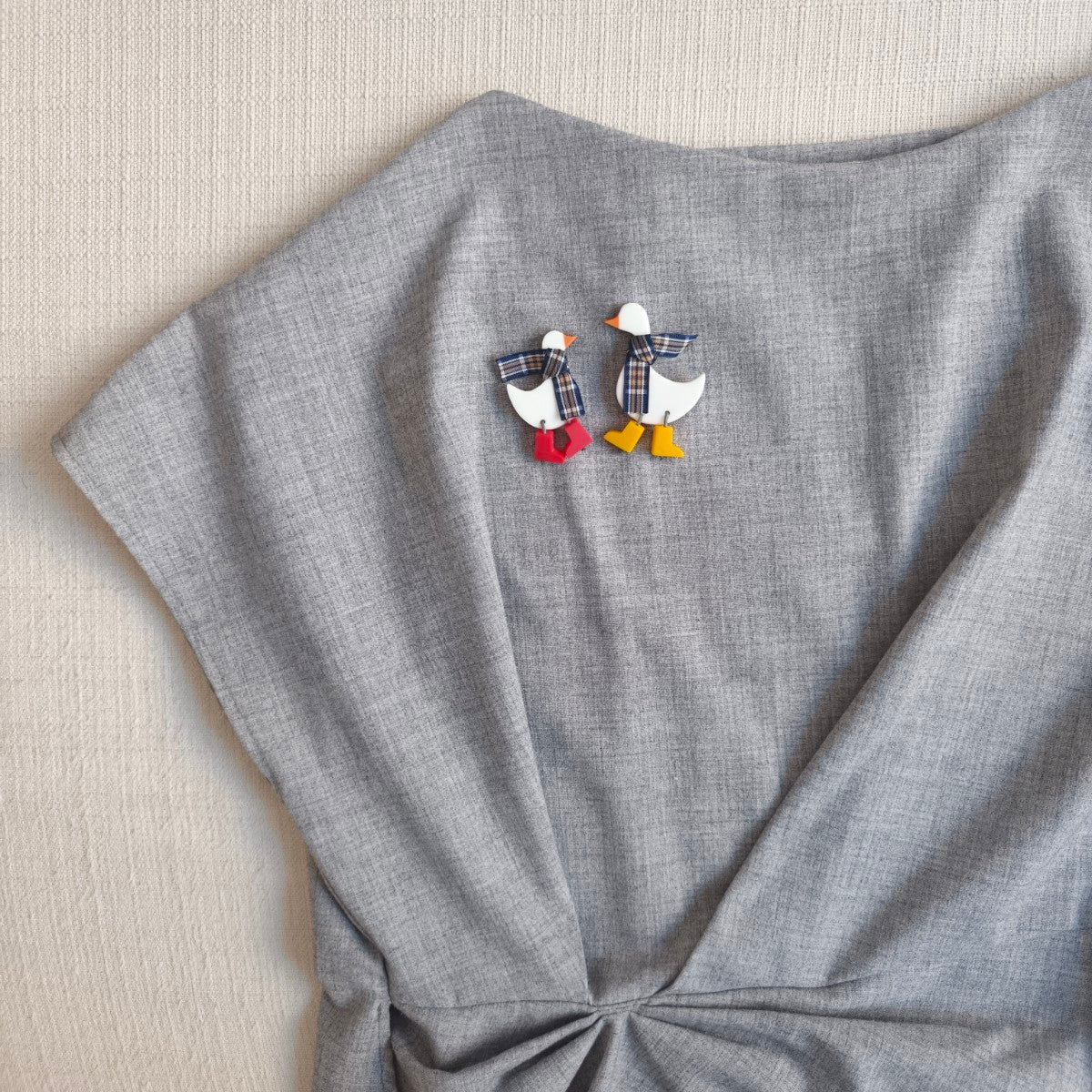 Mama Duck and Baby Duck Brooch