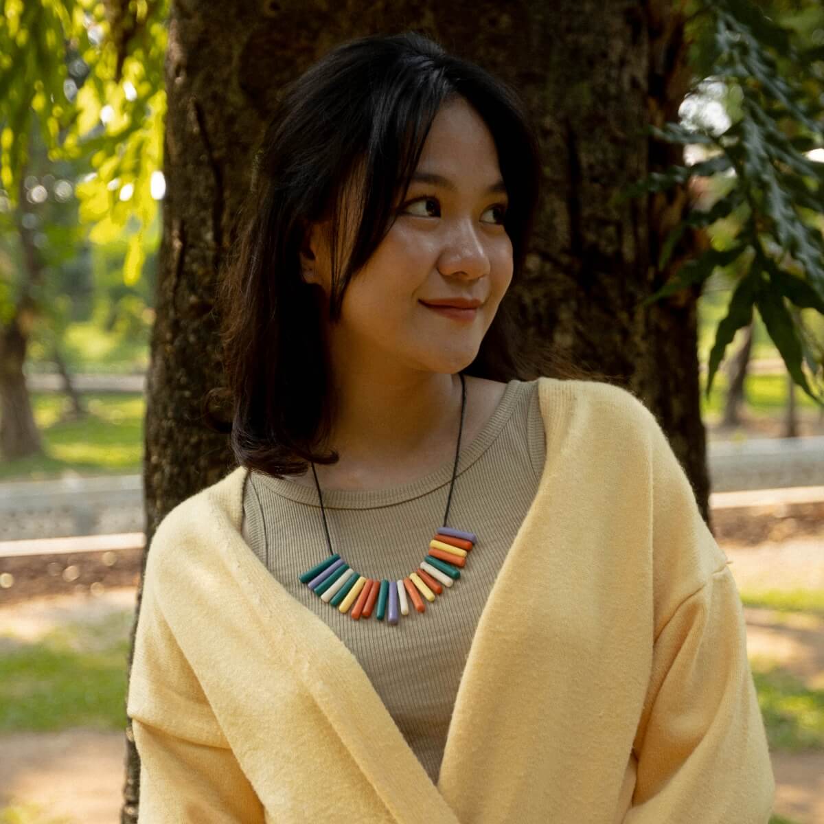 Capsule Bright Rainbow Mini Necklace