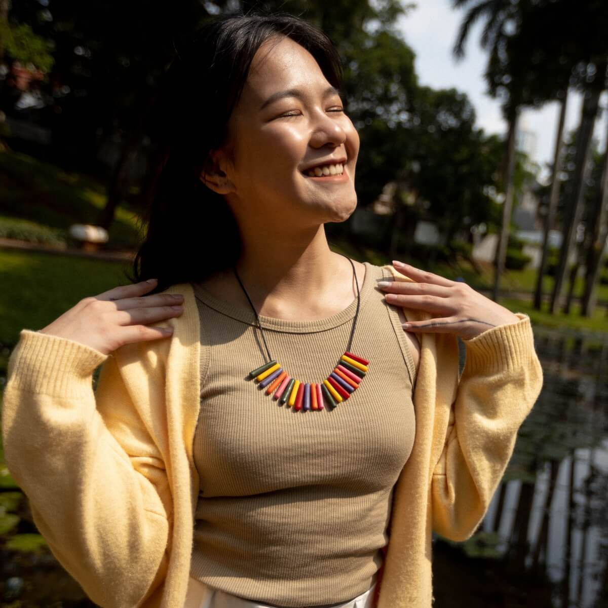 Capsule Bold Rainbow Mini Necklace