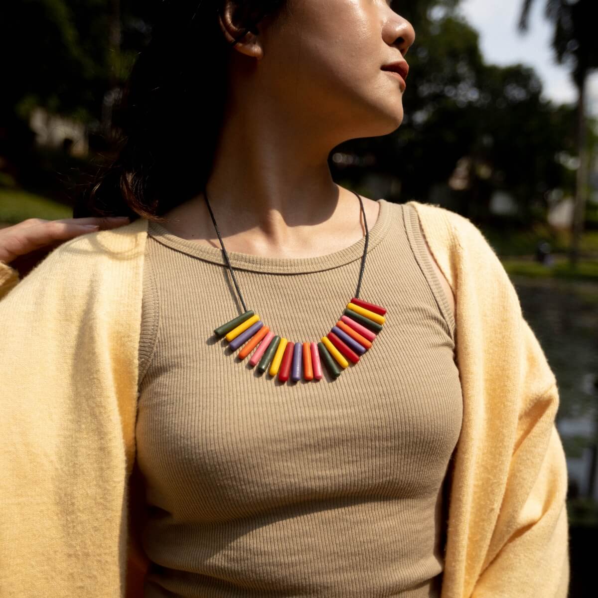 Capsule Bold Rainbow Mini Necklace
