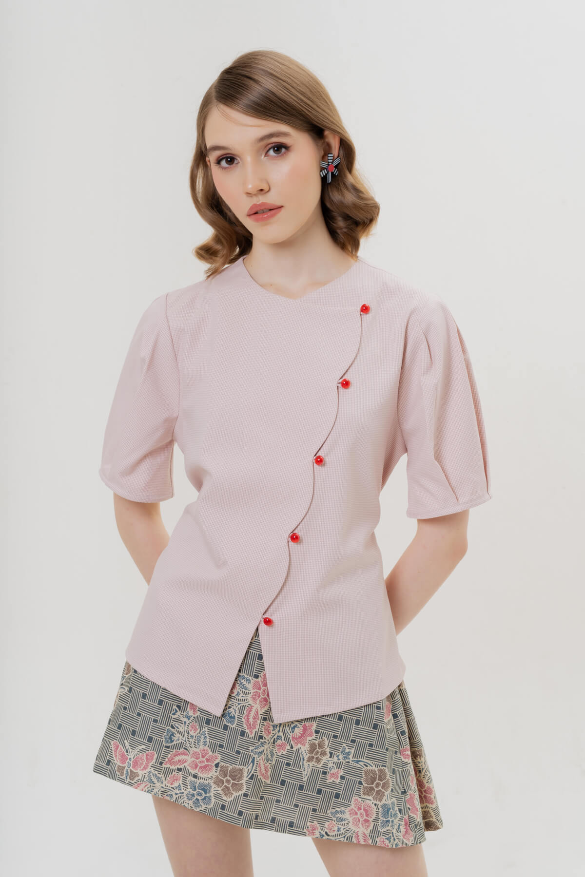 Coney Top (TWEED) & White Rabbit with Clock Brooch