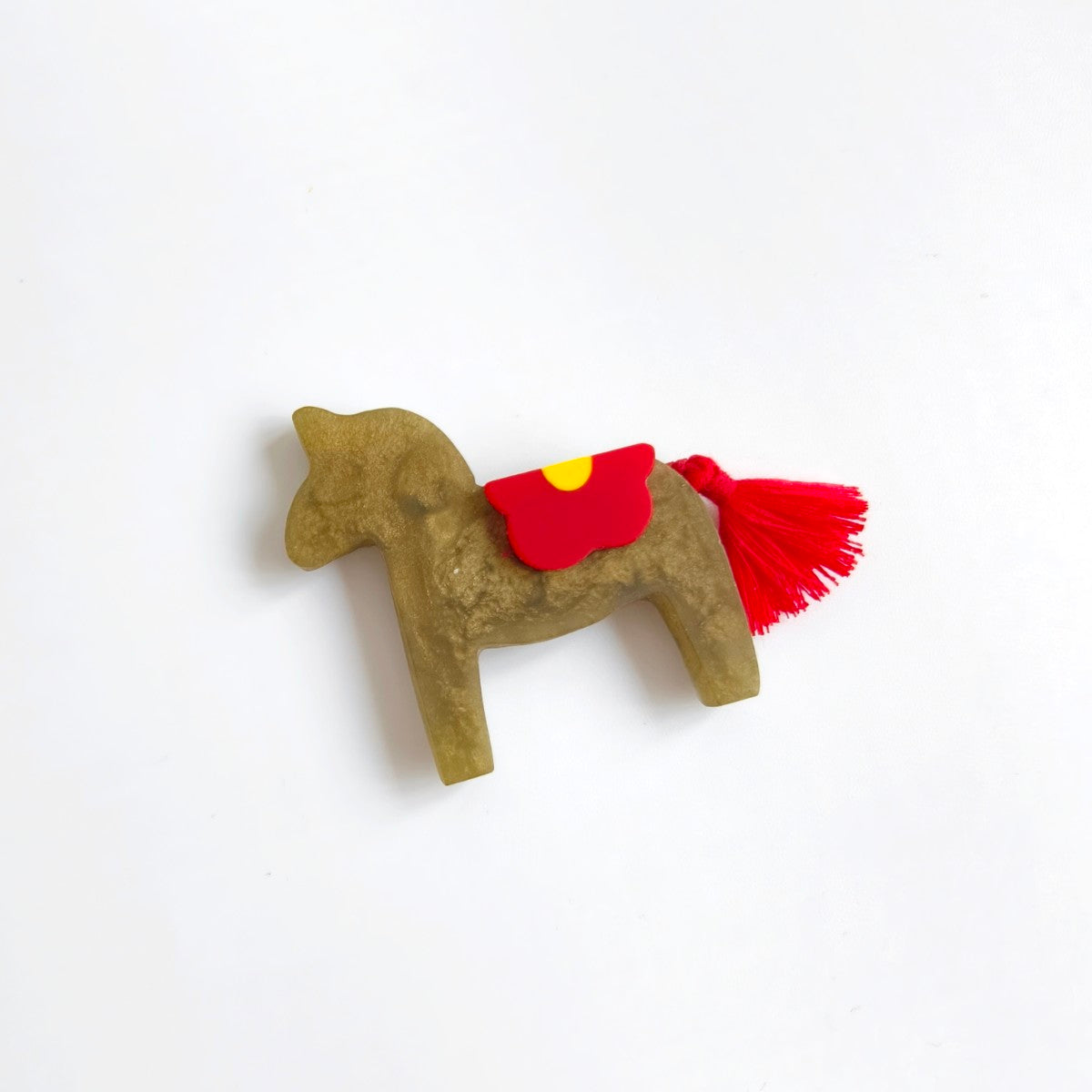 Horse Flower Gold Brooch