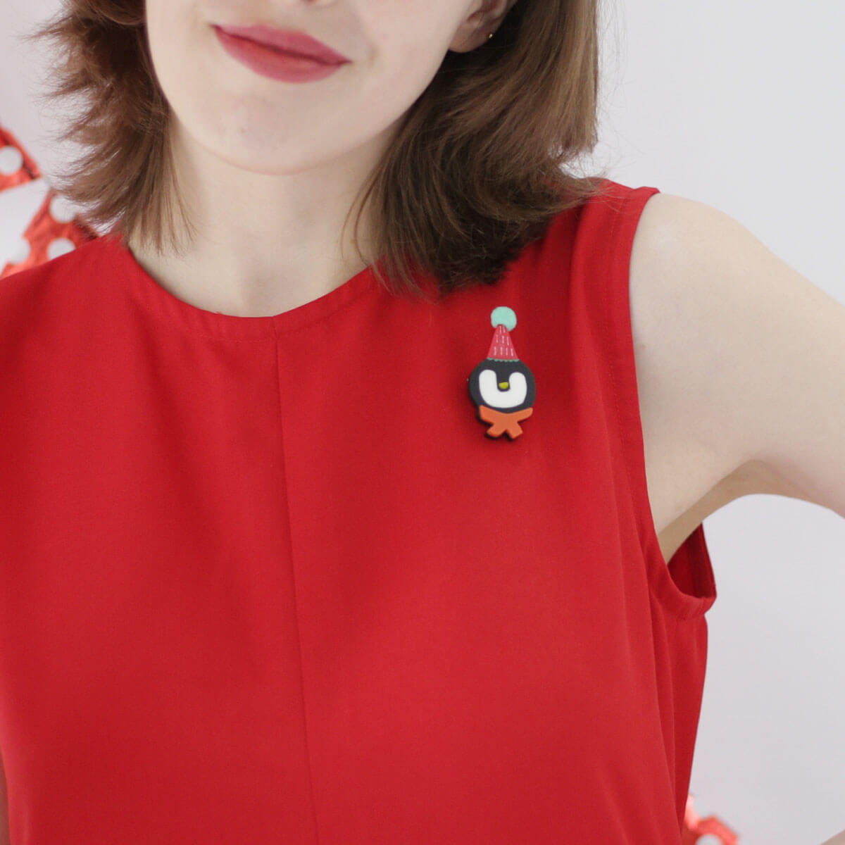 Penguin Party Hat Brooch