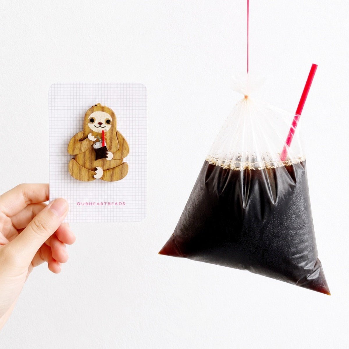 Sloth Kopi Peng Brooch