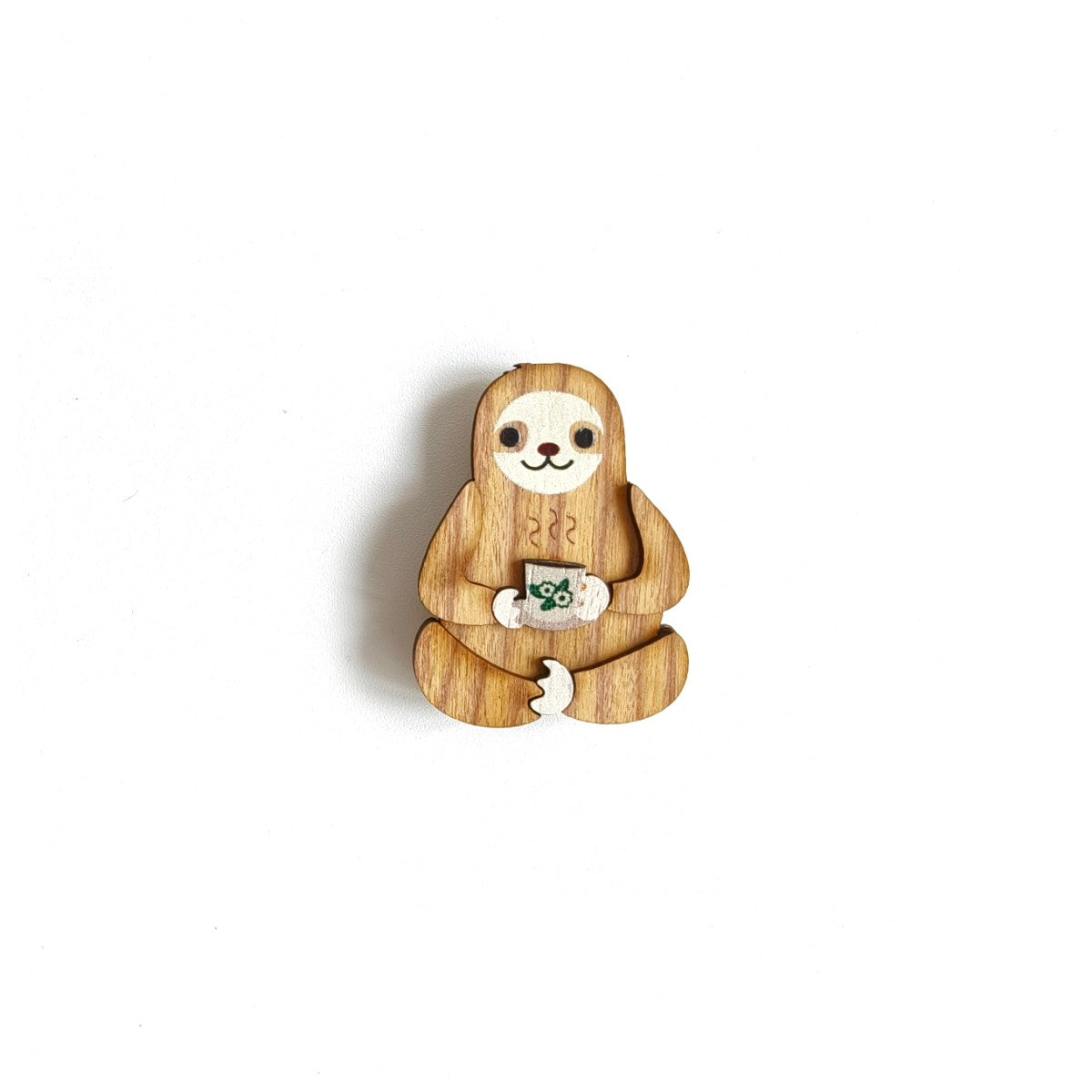 Sloth Kopi Cup Brooch