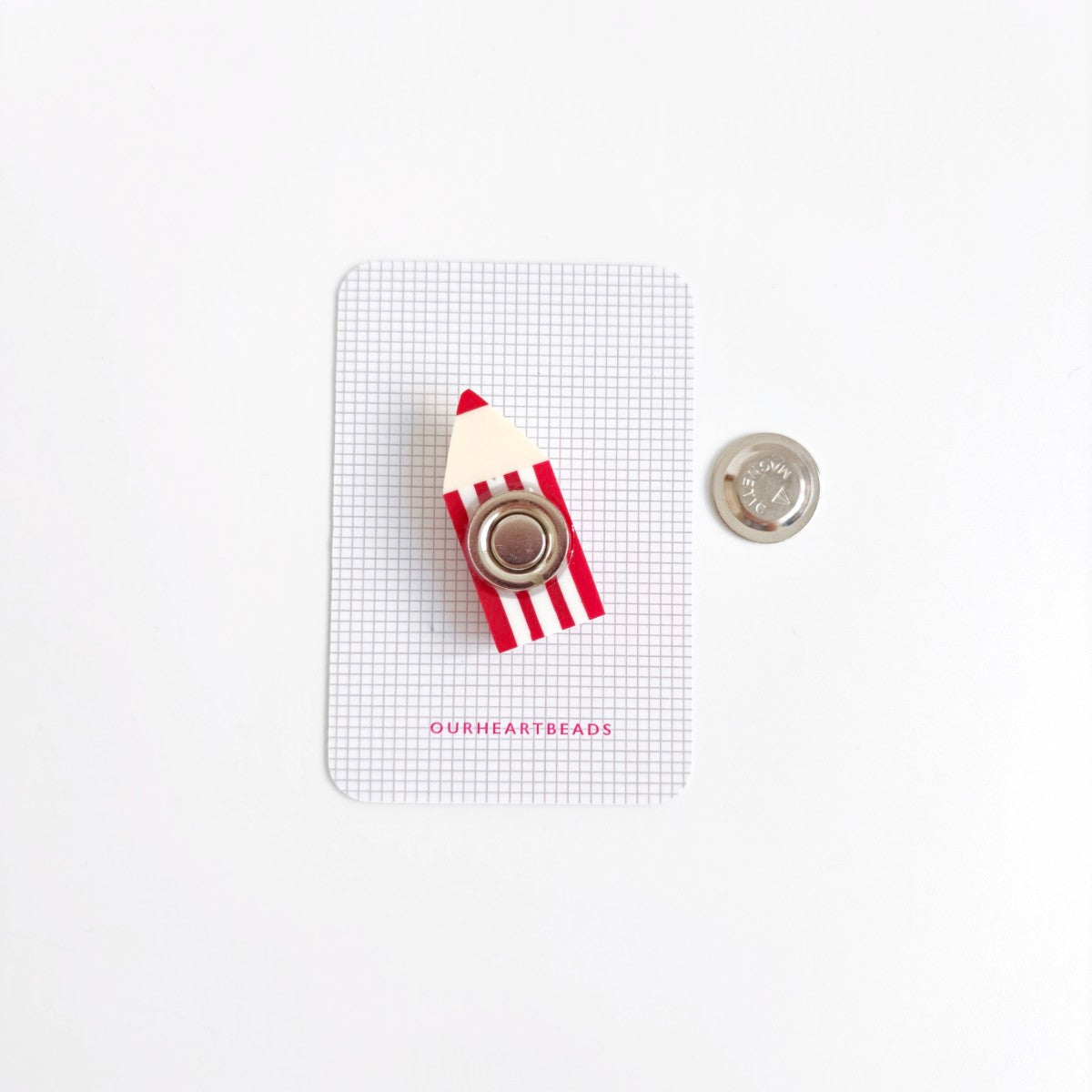Colour Pencil Red Brooch
