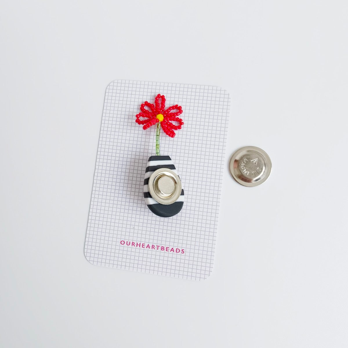 Gerbera Red Brooch