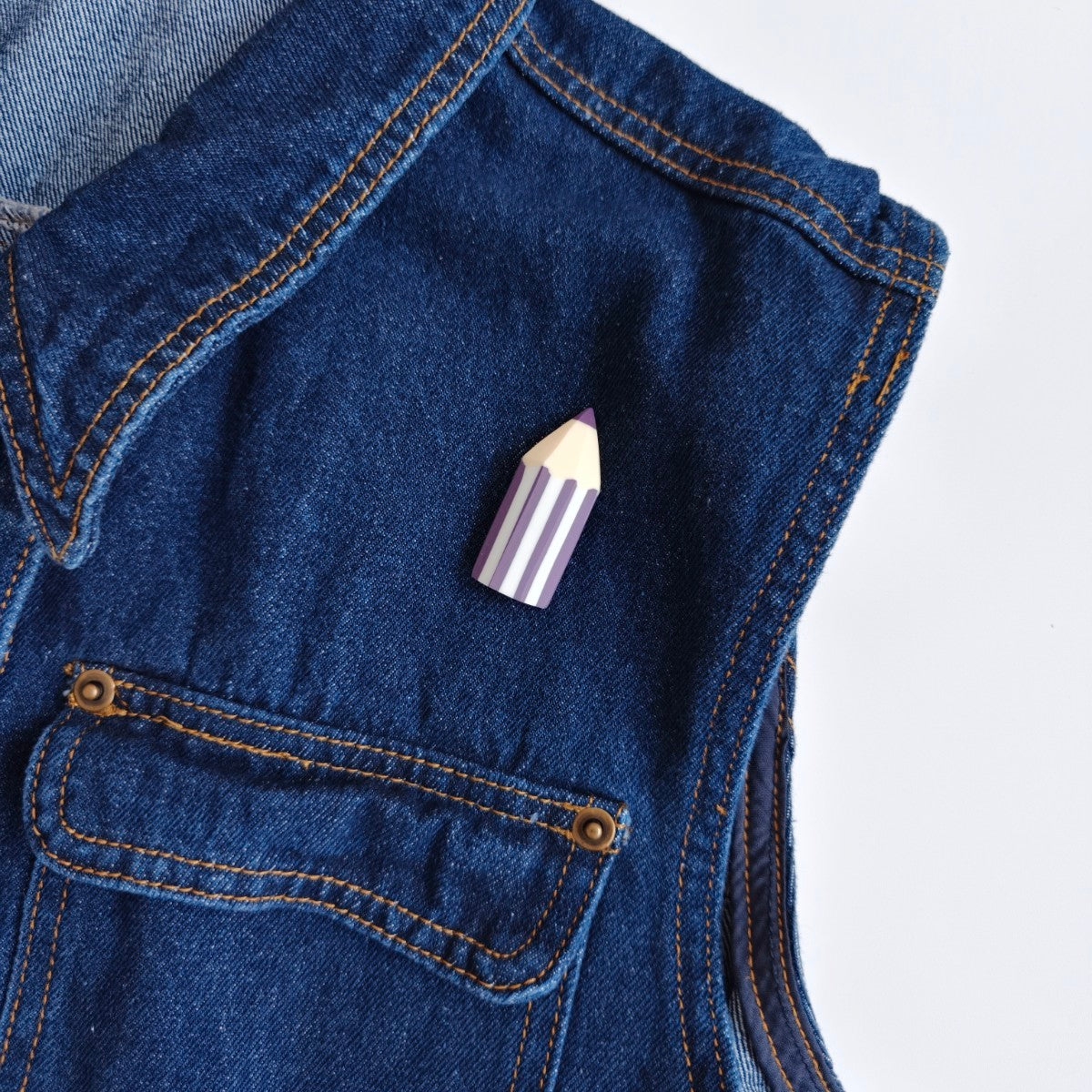 Colour Pencil Purple Brooch