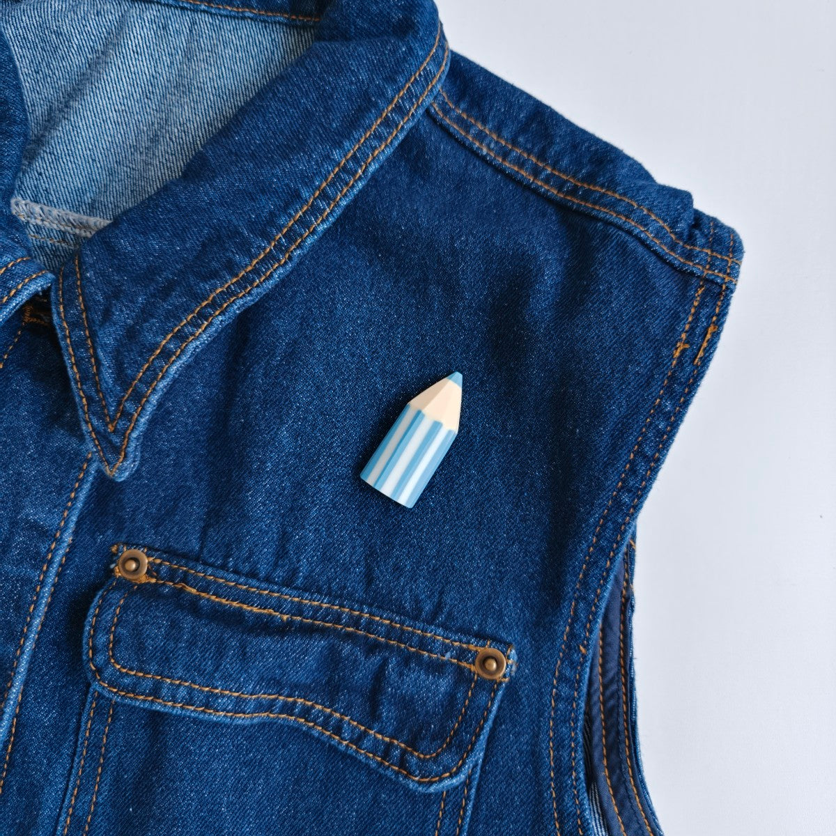 Colour Pencil Blue Brooch