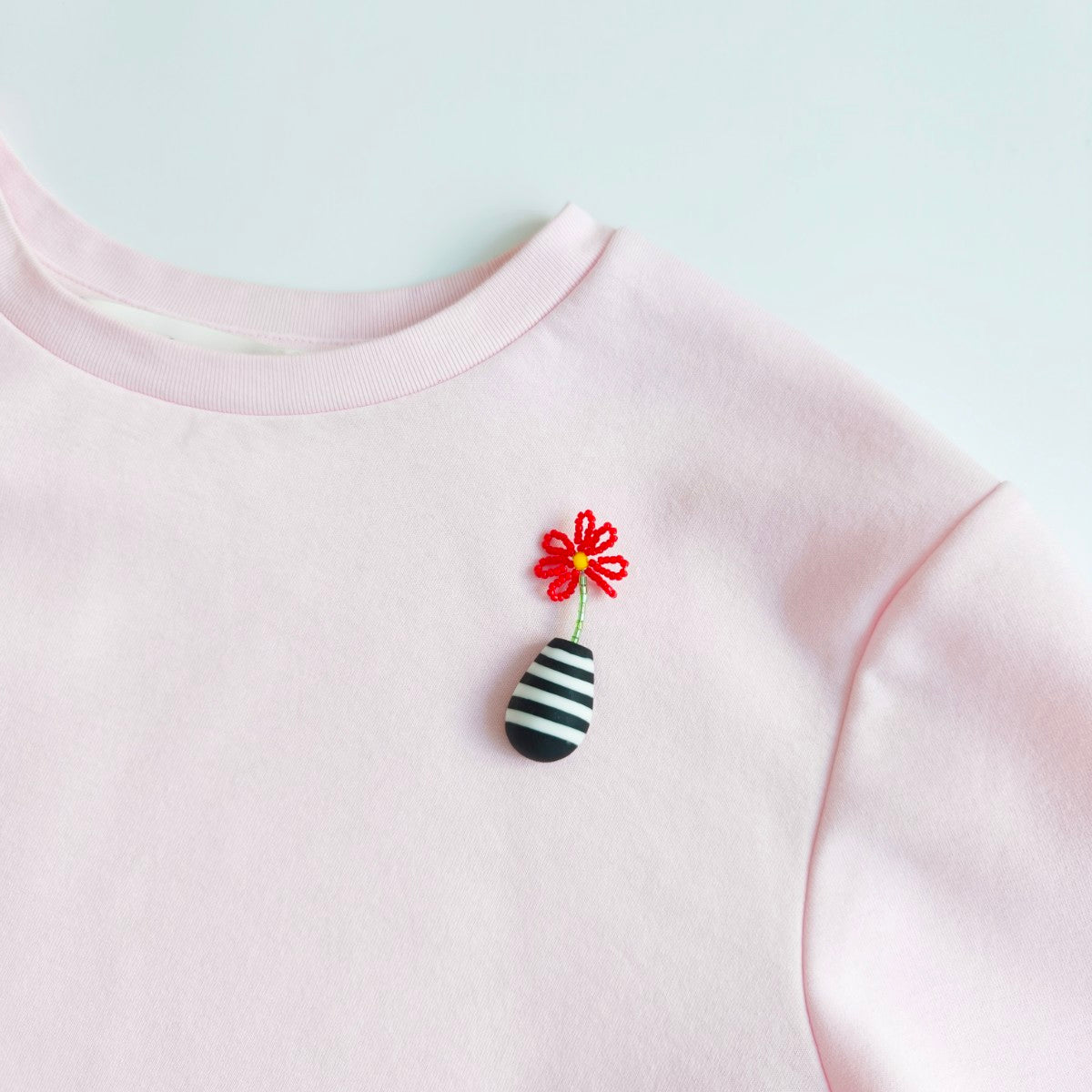 Gerbera Red Brooch