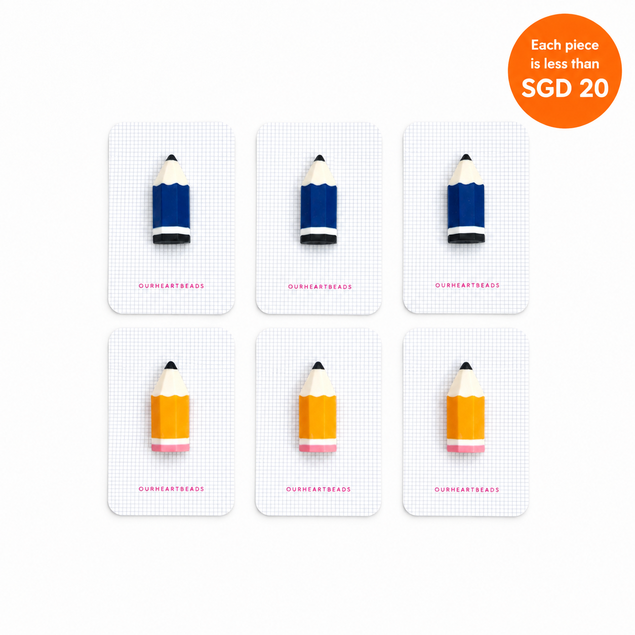 Bundle of 6 - Pencil Brooches