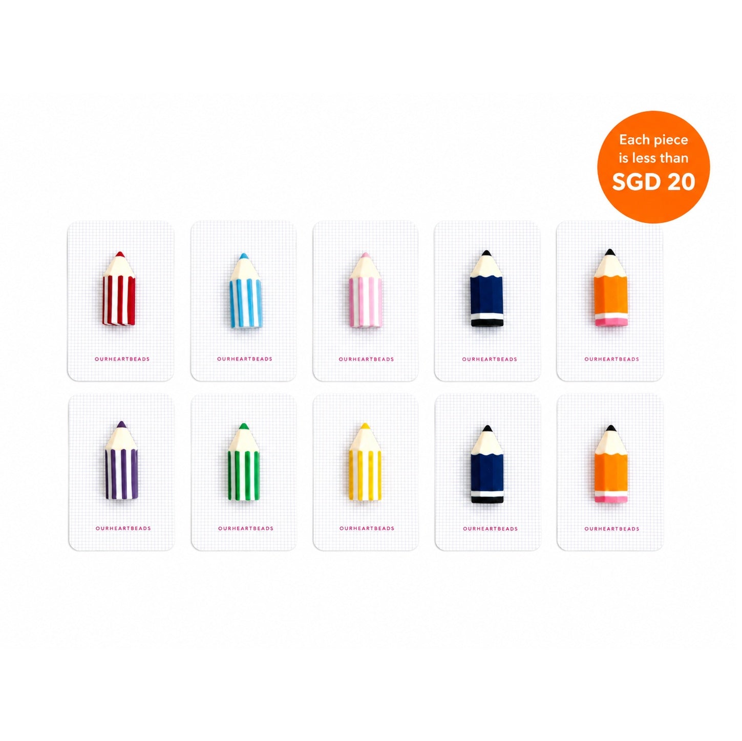 Bundle of 10 - Pencil Brooches