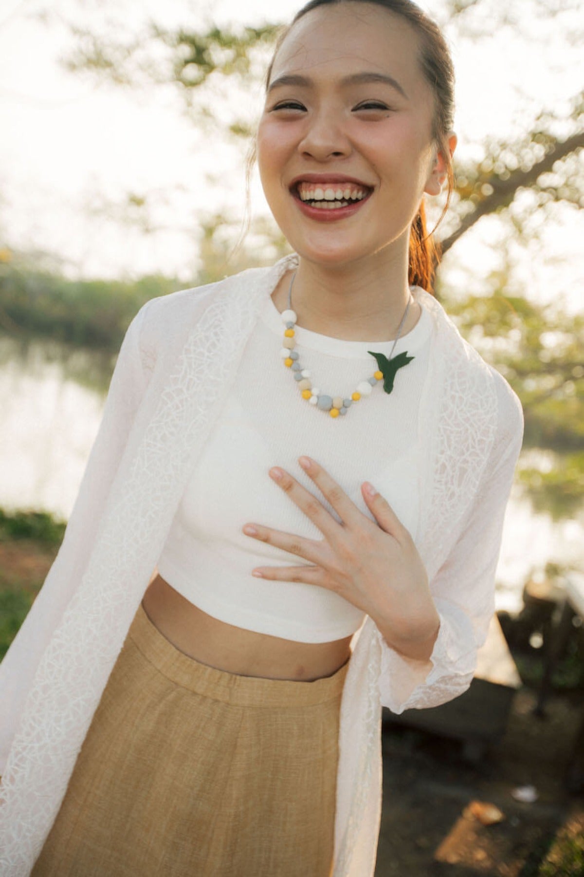 Hummingbird Green Necklace